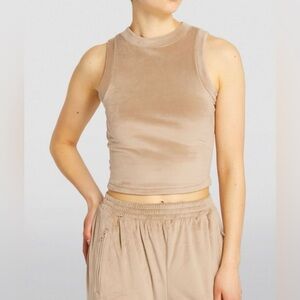 Skims plush velour cropped tank color honey size large
